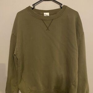 Aerie Men's Crewneck Sweater in Olive